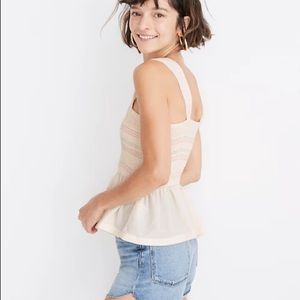 Madewell Texture and Thread Smocked Peplum Tank